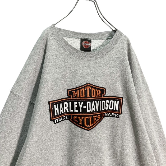 HARLEY-DAVIDSON 90s L/S logo embroidered sweatshirt | Vintage.City 빈티지숍, 빈티지 코디 정보