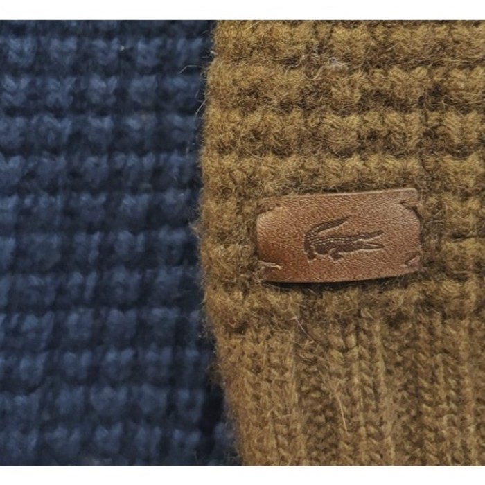 LACOSTE ワッフルニット ラグラン トレーナー 革ワニ カシミヤ knit sweater | Vintage.City 古着屋、古着コーデ情報を発信