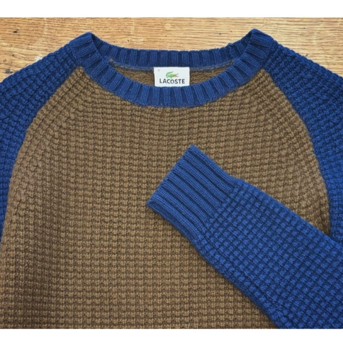 LACOSTE ワッフルニット ラグラン トレーナー 革ワニ カシミヤ knit sweater | Vintage.City 빈티지숍, 빈티지 코디 정보