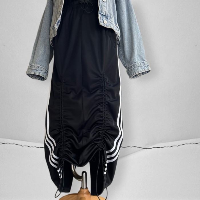 remake Drawstring Line Design Long Track Skirt | Vintage.City 古着屋、古着コーデ情報を発信