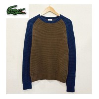 LACOSTE ワッフルニット ラグラン トレーナー 革ワニ カシミヤ knit sweater | Vintage.City 古着屋、古着コーデ情報を発信