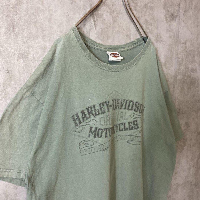 HARLEY DAVIDSON monster back print T-shirt size XL 配送A　ハーレーダビッドソン　両面プリント　モンスター　怪物　オーバーサイズ　くすみカラー | Vintage.City 빈티지숍, 빈티지 코디 정보