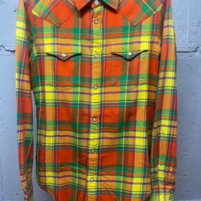 Ralph Lauren チェック　ライトネルシャツ　ウエスタンシャツ　サイズ2  SS043 | Vintage.City 빈티지숍, 빈티지 코디 정보