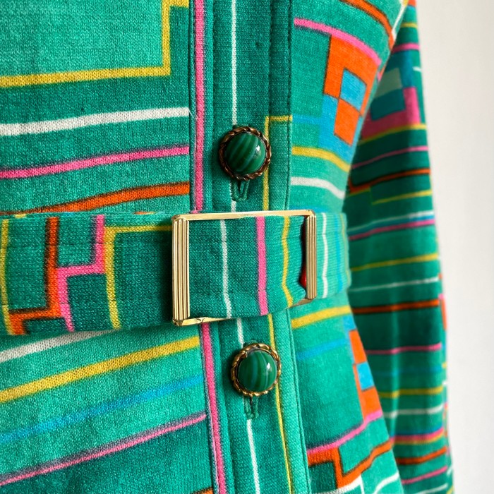 colorful geometric pattern dress〈レトロ古着 カラフル 幾何学模様 ワンピース〉 | Vintage.City Vintage Shops, Vintage Fashion Trends