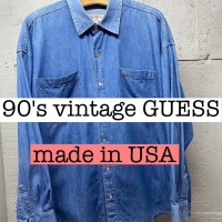 90s vintage GUESS USA製　デニムシャツ　スナップボタン  SS083 | Vintage.City 빈티지숍, 빈티지 코디 정보