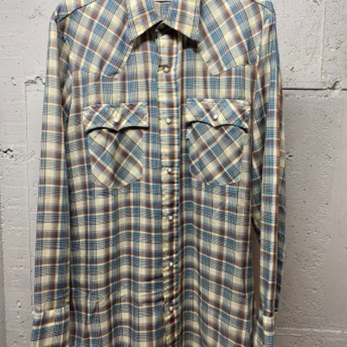70s vintage リーバイス　白タブ　長袖　チェックウエスタンシャツ   SS078 | Vintage.City 古着屋、古着コーデ情報を発信