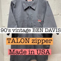 90s vintage BEN DAVIS 半袖ワークシャツ USA製　グレー  SS072 | Vintage.City 빈티지숍, 빈티지 코디 정보
