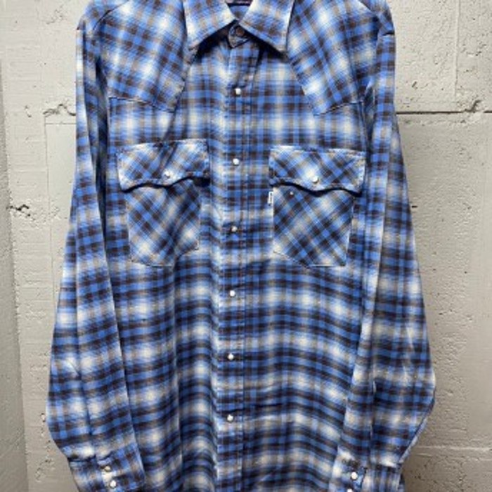 70s vintage LEVI'S オンブレチェックシャツ　長袖　白タブ  SS079 | Vintage.City 古着屋、古着コーデ情報を発信
