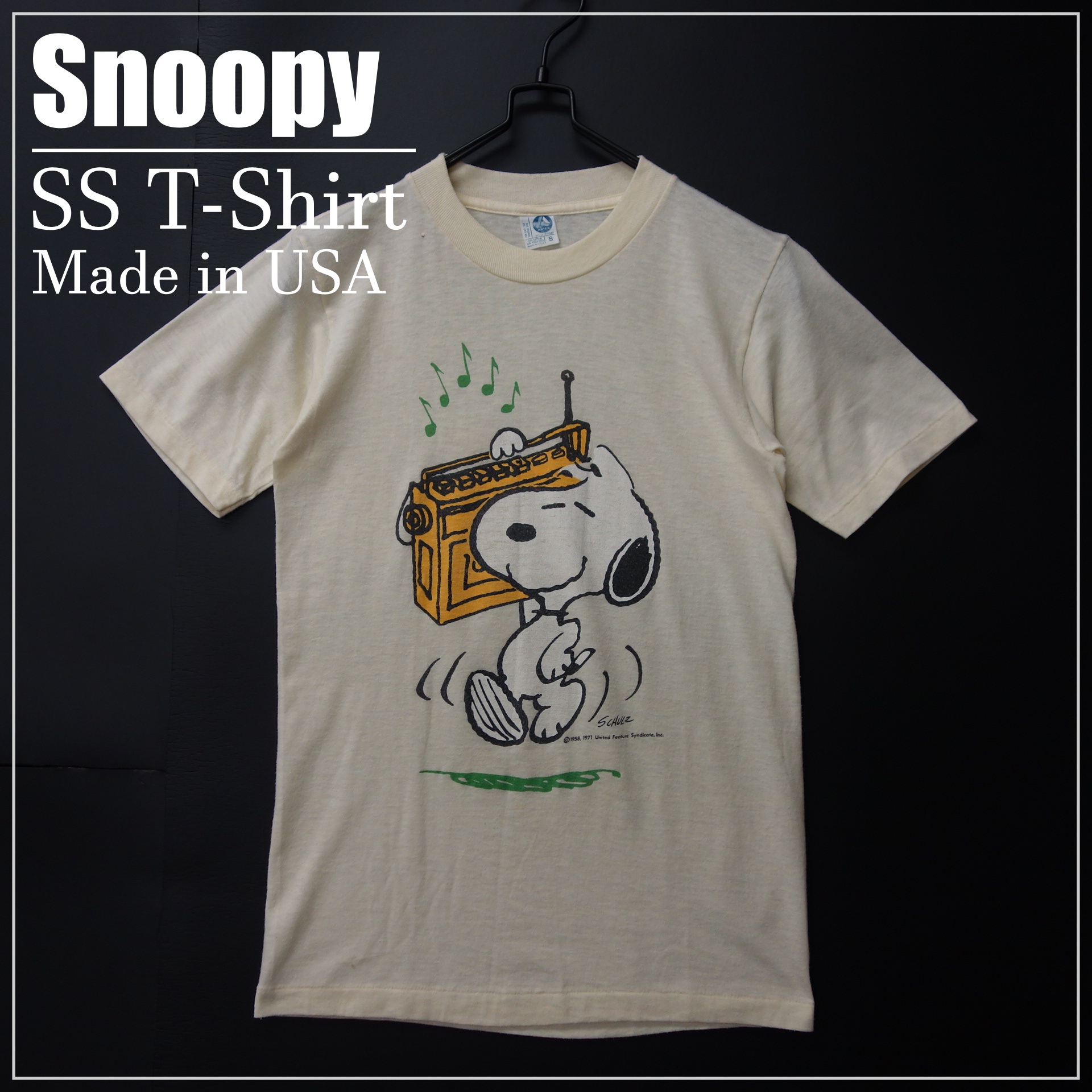 80s Vintage US古着☆Snoopy スヌーピー 半袖プリントTシャツ シングル