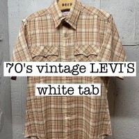 70s vintage LEVI'S 白タブ　半袖　チェックシャツ　USA製   SS077 | Vintage.City 빈티지숍, 빈티지 코디 정보