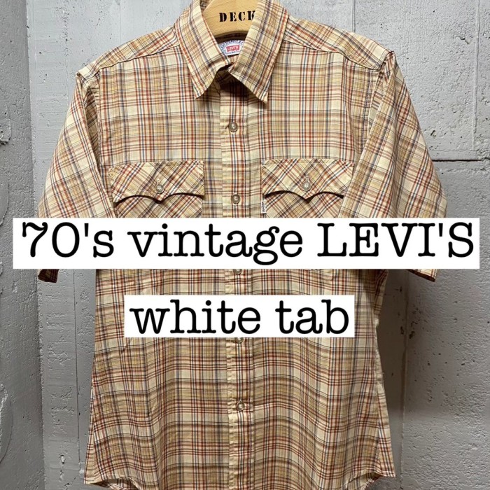 70s vintage LEVI'S 白タブ　半袖　チェックシャツ　USA製   SS077 | Vintage.City Vintage Shops, Vintage Fashion Trends