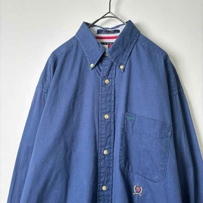 90s トミーヒルフィガー 旧ロゴ ボタンダウンシャツ 長袖 S S2802 | Vintage.City 빈티지숍, 빈티지 코디 정보