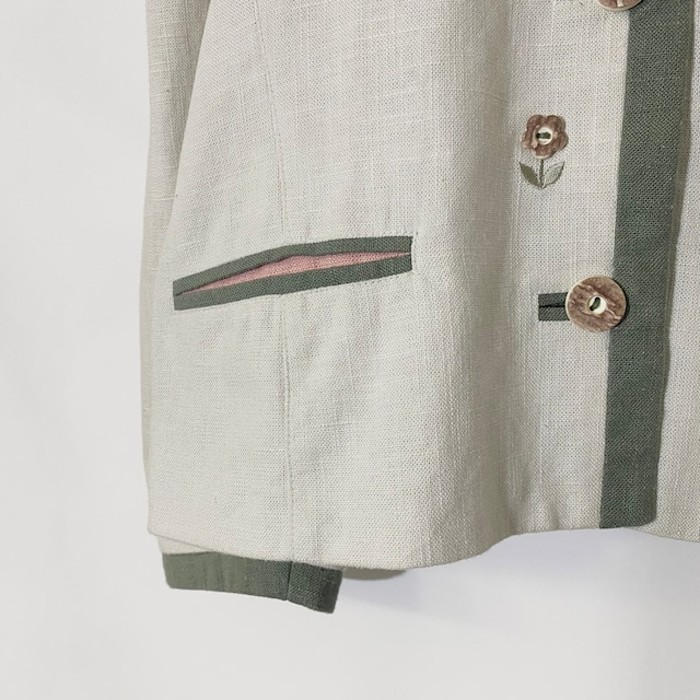 花柄 白緑 レディース チロルシャツ | Vintage.City 古着屋、古着コーデ情報を発信