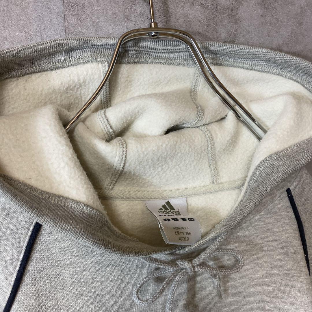 adidas center logo hoodie size L 配送A アディダス センター