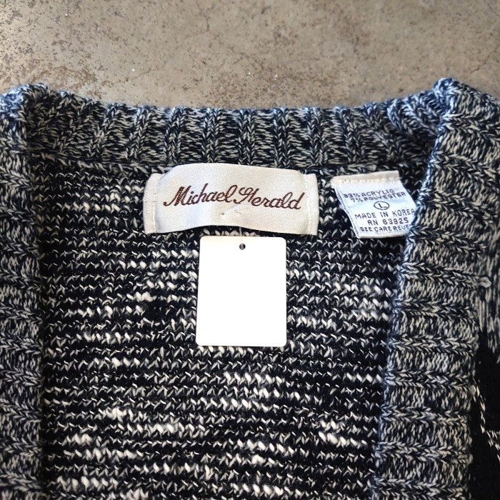 design acrylic knit cardigan | Vintage.City 古着屋、古着コーデ情報を発信