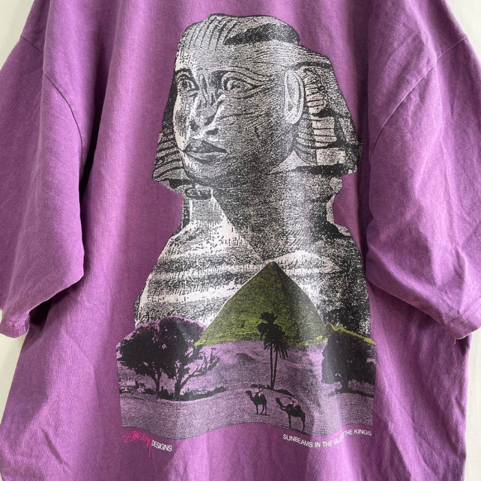 STUSSY sphinx back print T-shirt size L 配送C ステューシー　スフィンクス　バックプリントTシャス sk8 | Vintage.City 古着屋、古着コーデ情報を発信