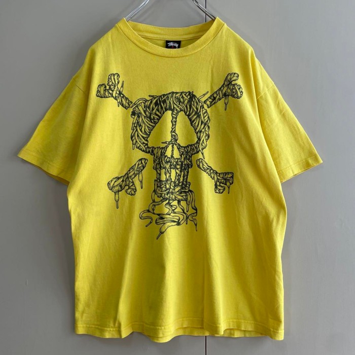 STUSSY skull geometric print T-shirt size L 配送C ステューシー　幾何学文字　スカル　両面プリントロゴTシャツ | Vintage.City 빈티지숍, 빈티지 코디 정보
