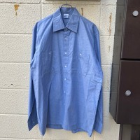 Italian Navy Chambray Shirt【DEADSTOCK】 | Vintage.City 古着屋、古着コーデ情報を発信