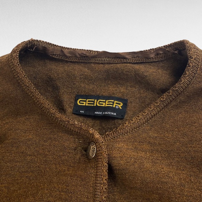 【80〜90's】 GEIGER M相当 ノーカラーカーディガン 100%ウール | Vintage.City 빈티지숍, 빈티지 코디 정보