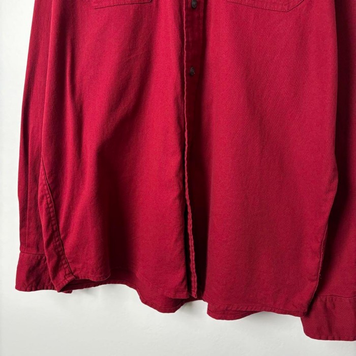 USA古着 Wrangler ワークシャツ 無地 長袖 レッド M S0103 | Vintage.City 빈티지숍, 빈티지 코디 정보