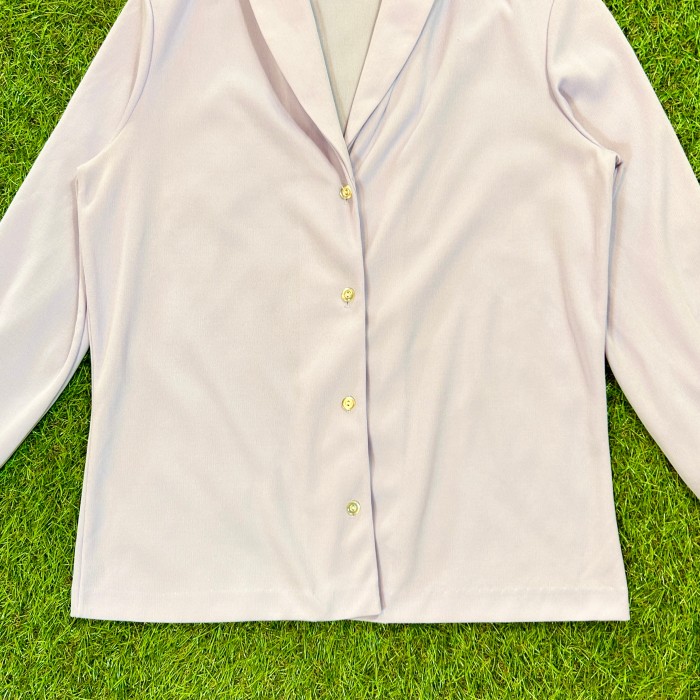 【Lady's】70s 薄紫 オープンカラー シャツ ジャケット / Vintage ヴィンテージ 古着 カーディガン | Vintage.City 古着屋、古着コーデ情報を発信