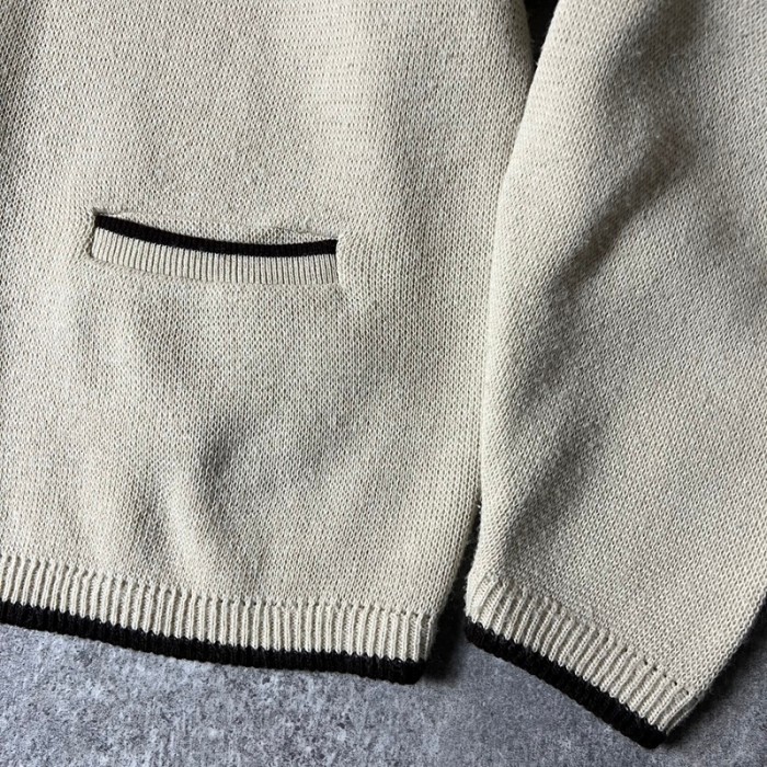 70s Sears Roebucks ポケット付き Vネック アクリル ニット セーター M / 70年代 シアーズ ナチュラル 生成り | Vintage.City 古着屋、古着コーデ情報を発信