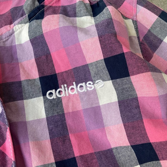 Adidas ジャケット アディダス チェック柄 ロゴ刺繍 ピンク レディース #221 | Vintage.City 古着屋、古着コーデ情報を発信