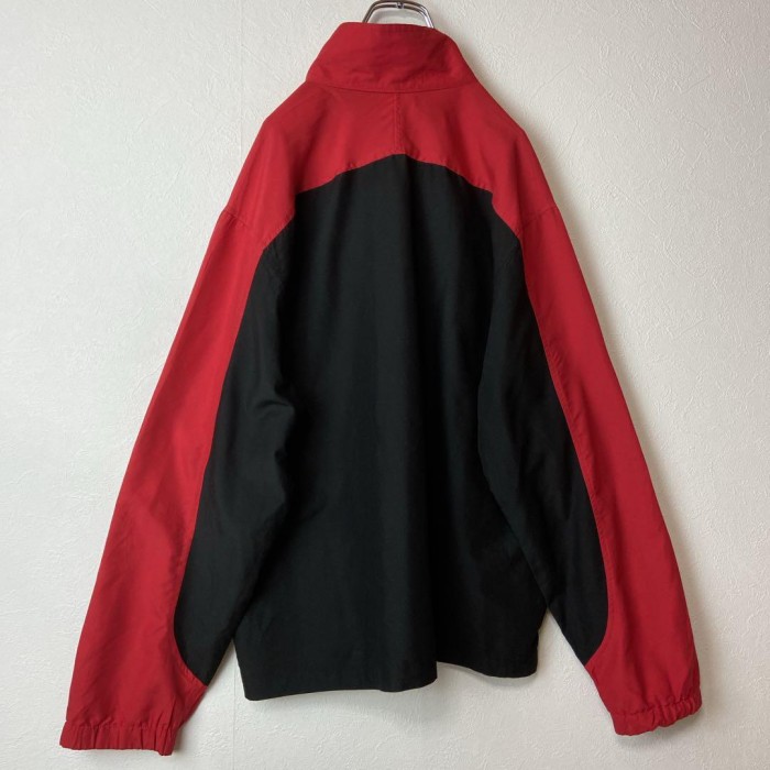 Reebok 2tone nylon jacket size L 配送A　リーボック　ツートンカラー　赤黒　ナイロンジャケット　刺繍ロゴ | Vintage.City 古着屋、古着コーデ情報を発信