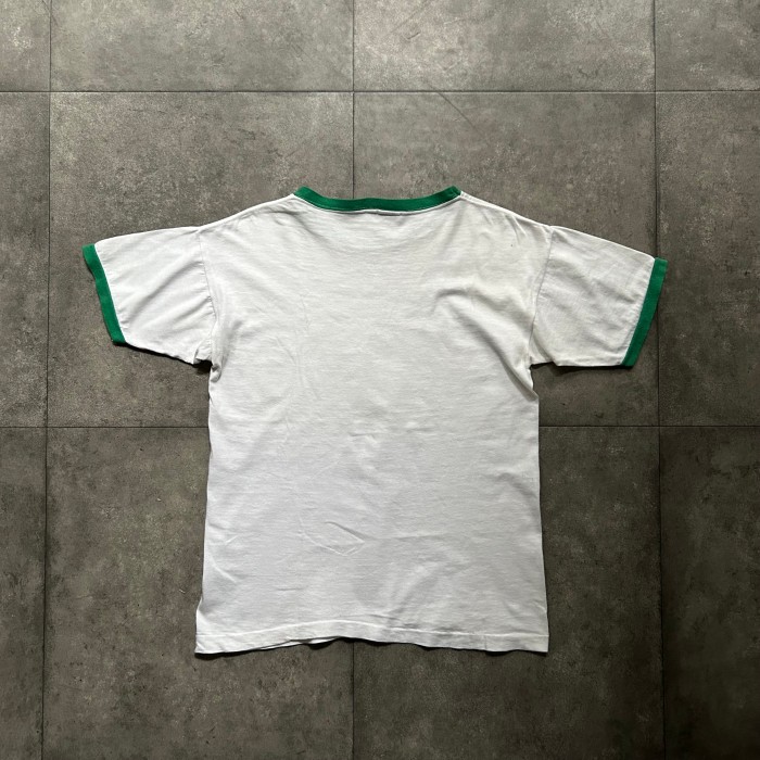 70s チャンピオン リンガーtシャツ USA製 M ホワイト×グリーン