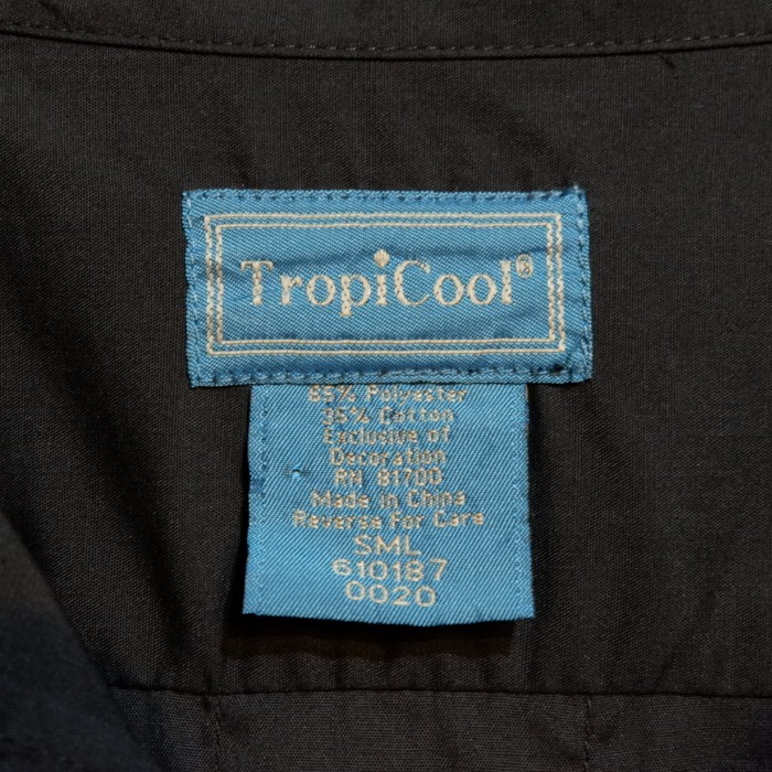 90s TropiCool ロングスリーブ キューバシャツ ブラック | Vintage.City 古着屋、古着コーデ情報を発信