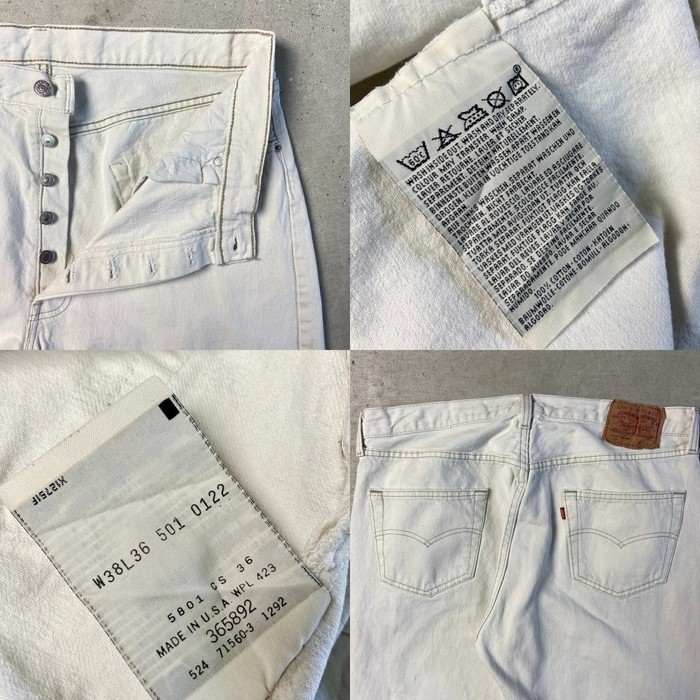 90年代 USA製 Levi's リーバイス 501 0122 ホワイト デニムパンツ カラーデニム メンズW38 レディース | Vintage.City 古着屋、古着コーデ情報を発信