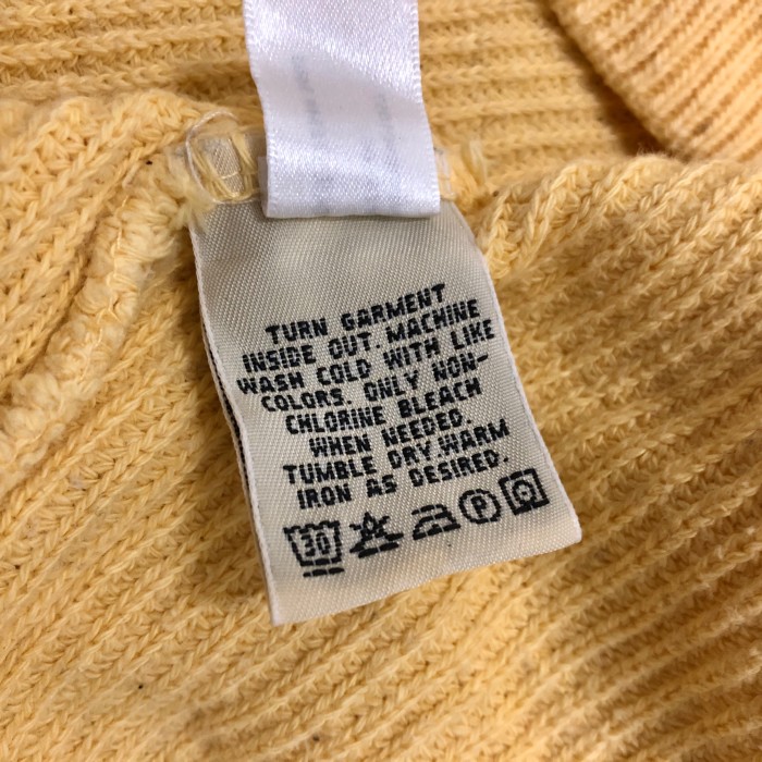 90s Eddie Bauer/Cottom Knit Sweater/USA製/白タグ/XL/コットンニットセーター/イエロー/エディーバウアー/OUTDOOR/アウトドア/古着/ヴィンテージ | Vintage.City 빈티지숍, 빈티지 코디 정보