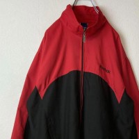 Reebok 2tone nylon jacket size L 配送A　リーボック　ツートンカラー　赤黒　ナイロンジャケット　刺繍ロゴ | Vintage.City 빈티지숍, 빈티지 코디 정보