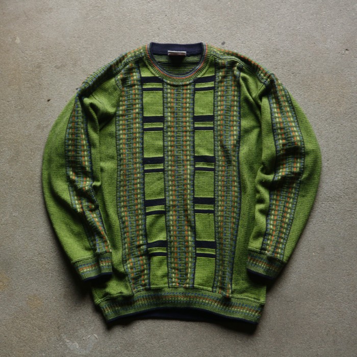 Made in Italy vintage 3D knit sweater | Vintage.City 古着屋、古着コーデ情報を発信