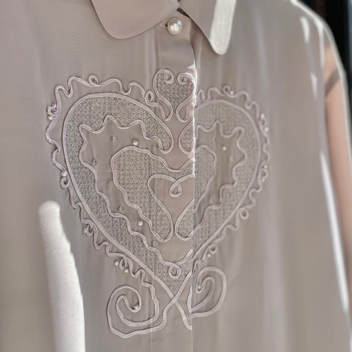 heart cord embroidery blouse 〈レトロ古着 ハート コード刺繍 ブラウス〉 | Vintage.City 古着屋、古着コーデ情報を発信