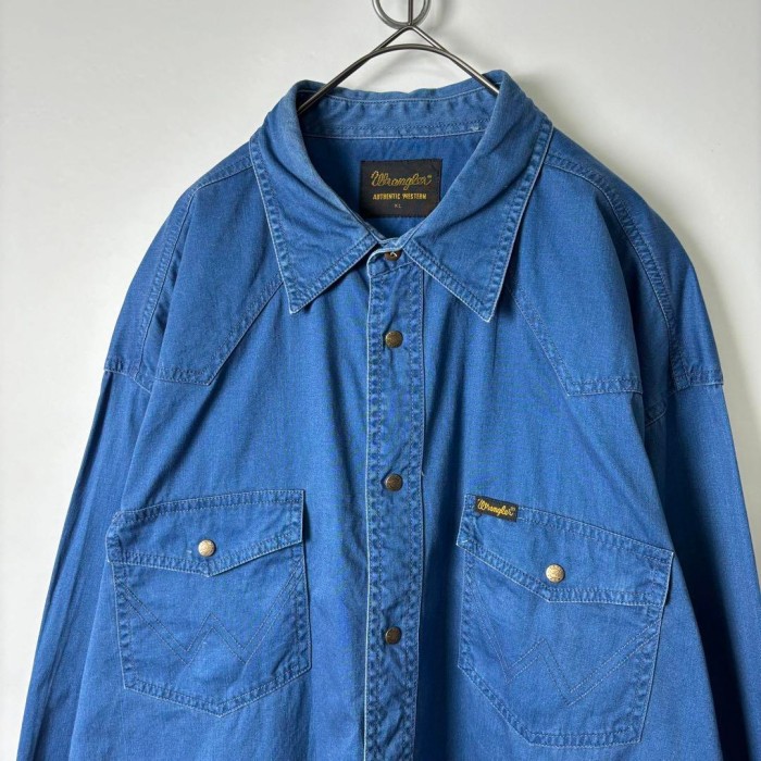 80s 90s Wrangler ウエスタンシャツ 長袖 ブルー XL S303 | Vintage.City 古着屋、古着コーデ情報を発信