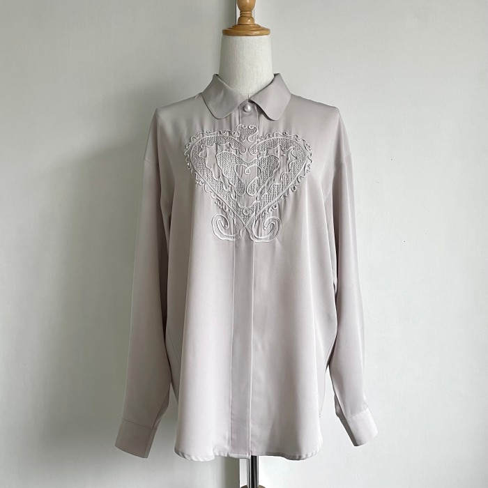heart cord embroidery blouse 〈レトロ古着 ハート コード刺繍 ブラウス〉 | Vintage.City 古着屋、古着コーデ情報を発信