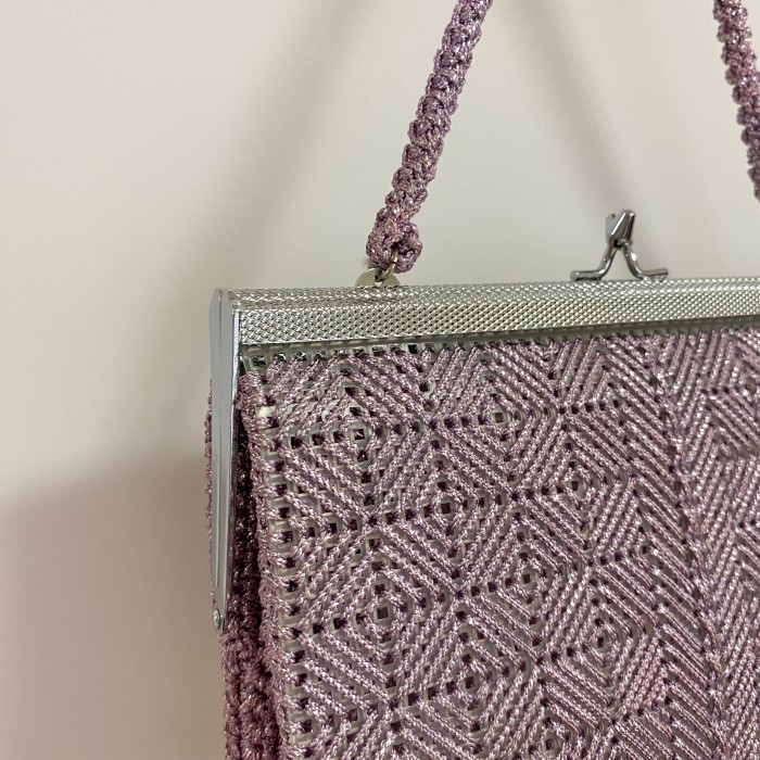 Vintage 70〜80s lilac pink classical mesh bag レトロ ヴィンテージ ライラックピンク クラシカル メッシュ がま口 バッグ | Vintage.City 빈티지숍, 빈티지 코디 정보