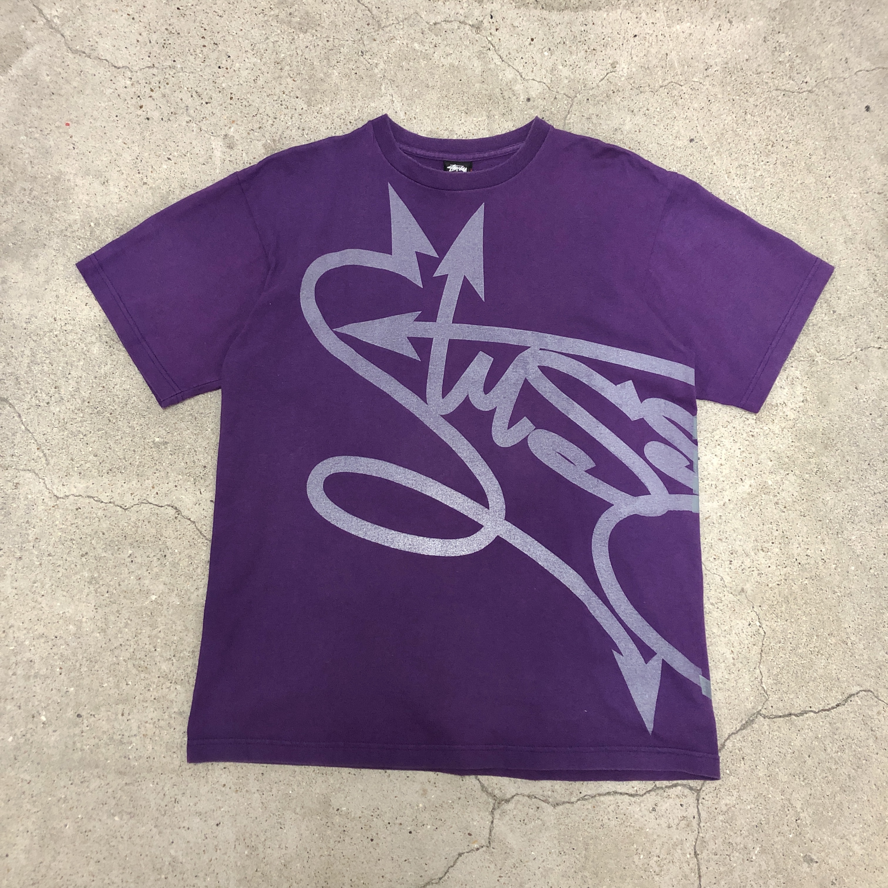 80s OLD STUSSY/Shadow man Tee/USA製/黒タグ/L/シャドーマン