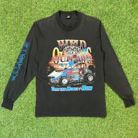 【Men's】90s WORLD OF OUTLAWS ブラック ロングスリーブ ボロ Tシャツ / Made In USA Vintage ヴィンテージ 古着 ロンT ティーシャツ T-Shirts | Vintage.City 古着屋、古着コーデ情報を発信