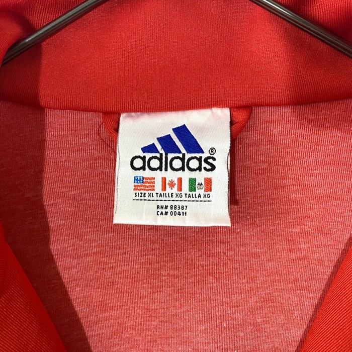 90s adidas 企業ロゴ ワンポイント 刺繍 トラックジャケット  赤 黒 XL | Vintage.City 古着屋、古着コーデ情報を発信