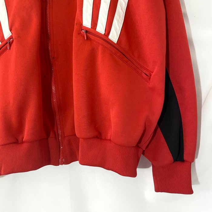 90s adidas 企業ロゴ ワンポイント 刺繍 トラックジャケット  赤 黒 XL | Vintage.City 빈티지숍, 빈티지 코디 정보