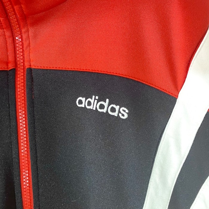 90s adidas 企業ロゴ ワンポイント 刺繍 トラックジャケット  赤 黒 XL | Vintage.City 빈티지숍, 빈티지 코디 정보