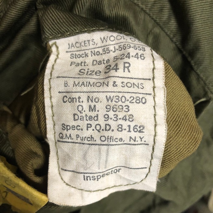 デッドストック 50s US Army 米軍実物 アイクジャケット ヴィンテージ ウール WW2 バトルドレス 制服 ミリタリージャケット 40s 短丈 34R | Vintage.City 古着屋、古着コーデ情報を発信