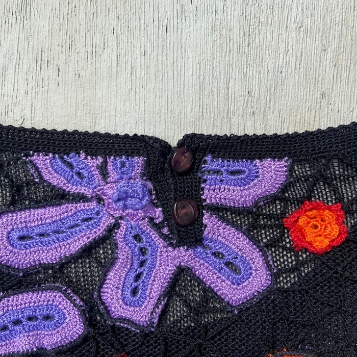 flowers crochet top | Vintage.City 古着屋、古着コーデ情報を発信