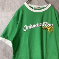 Onitsuka Tiger logo ringer T-shirt size S,M 配送A オニツカタイガー　ビッグロゴ　リンガーTシャツ | Vintage.City 빈티지숍, 빈티지 코디 정보