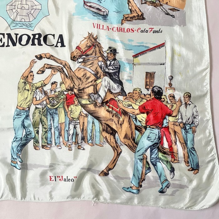50s souvenir MENORCA ヴィンテージ スーベニアスカーフ | Vintage.City 빈티지숍, 빈티지 코디 정보