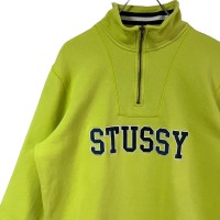 stussy ステューシー スウェット L ハーフジップ 刺繍ロゴ センターロゴ | Vintage.City 古着屋、古着コーデ情報を発信
