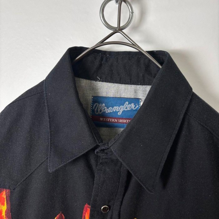 80s Wrangler ウエスタンシャツ ファイヤーパターン 炎 M S403 | Vintage.City 빈티지숍, 빈티지 코디 정보