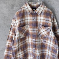 STUSSY flannel check shirt size M 配送B ステューシー　フランネルチェックシャツ　刺繍ロゴ | Vintage.City 빈티지숍, 빈티지 코디 정보